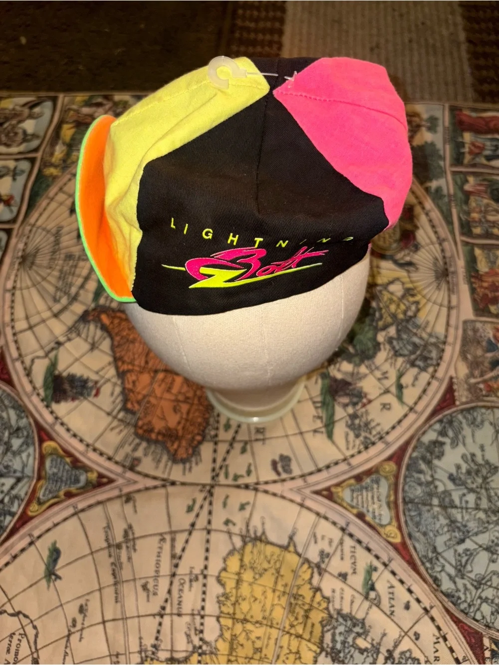 Kids Cycling Cap in Neon Green and Yellow